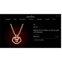 QееΙīп Collar Yu Yi mediano en oro amarillo de 18 quilates con diamantes y jade negro - details 1