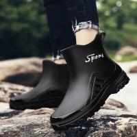 Botas de lluvia para hombre, botas desnudas a la moda, zapatos antideslizantes para trabajo de Chef, zapatos de pesca de goma impermeables y duraderos, zapatillas de deporte para hombre 2023 - details 8