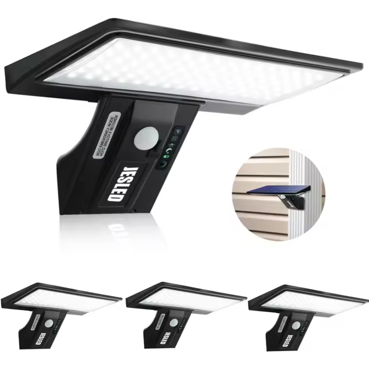 90 LED Focos Solares Exterior, Foco Solar Potente con Sensor de Movimiento, Impermeable con 4 Modos Inteligentes para Jardín, Patio, Camino, Escalera - 1