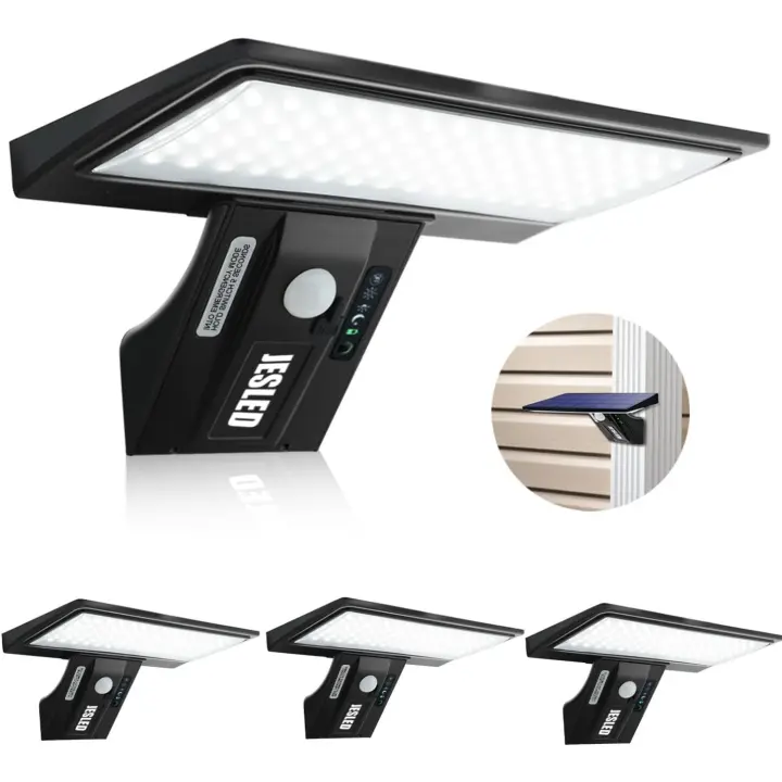 90 LED Focos Solares Exterior, Foco Solar Potente con Sensor de Movimiento, Impermeable con 4 Modos Inteligentes para Jardín, Patio, Camino, Escalera - 1