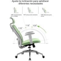 Silla de escritorio para computadora con reposacabezas ajustable y soporte lumbar, respaldo alto, silla ejecutiva giratoria para oficina en casa (azul claro) - details 26