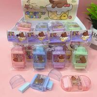Sacapuntas Manual de Anime Capybara, sacapuntas de goma de borrar, cepillo de dibujos animados lindo, suministros de papelería escolar para estudiantes, Premio para niños, 4 unids/lote - details 2