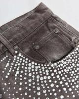 Estilo Gótico Callejero Y2K Pantalones Sueltos de Cintura Alta, Shorts de Gimnasio, Diamantes Imitados, Lentejuelas, Moda Hip Hop para Hombres y Mujeres - details 3