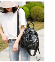Nueva mochila de cuero suave para mujer, estilo lindo y moderno, adecuada para ir de compras y viajar, bolso versátil de Color sólido - details 11
