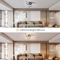 Plafón LED de Techo Negro Creativo, Luz Blanca Cálida de 3000K, Iluminación Interior Nórdica, 24W, 52x52x7 CM - details 1