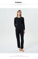 Traje de pijama de estilo navideño, pantalones de manga larga de seda de leche, pijamas negros de estilo europeo y americano para niñas, traje para el hogar - details 6