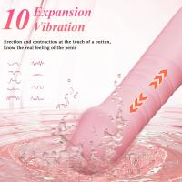 Vibradores de consolador telescópicos 10 modos Vibrador de silicona suave para las mujeres G Punto Peñón Vagina Estimulador de clítoris Empujando enchufe Masturbador anal Juguetes sexuales para adultos - details 5