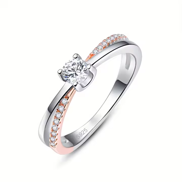 anillo de moda de plata, anillo de bodas simple, regalo del Día de la Madre - 1