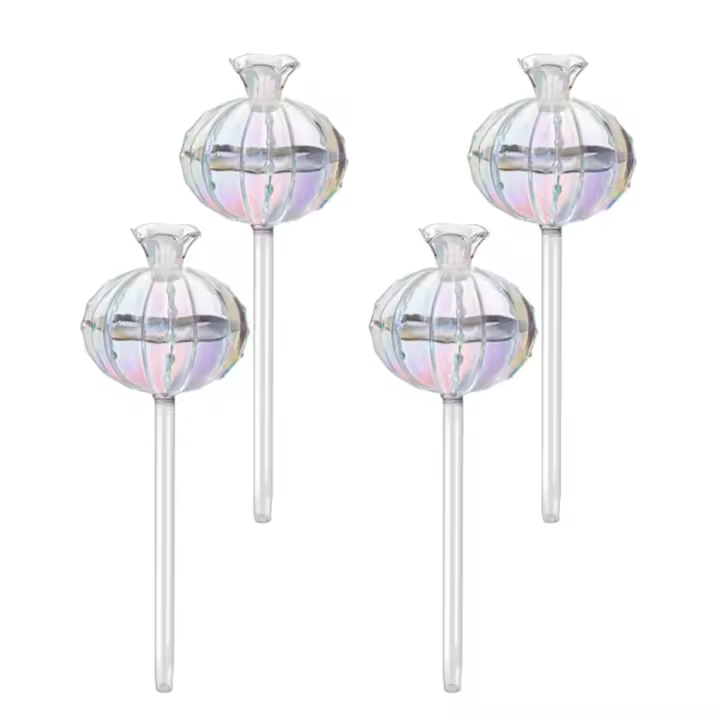 Bombillas de riego para plantas, globos de riego para plantas, macetero de vidrio con autorriego para plantas de interior y exterior, paquete de 4 - 1