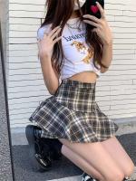 Minifalda escalonada Y2K de cintura alta con volantes y tartán, falda a cuadros, traje estético para mujer - details 16