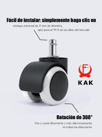 KAK-Ruedas silla oficina de 2 pulgadas, 5 uds, ruedas giratorias universales silla gamer ruedas de silla de oficina de repuesto, ruedas de carrito de vástago de 11mm, herrajes para muebles - details 1