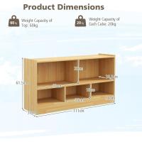 Estantería Infantil con 5 Compartimentos Abiertos, Librería para Juguetes y Libros de Niños, Armario Bajo con Patas Antideslizantes, Estante para Exhibición (111 x 30 x 61,5 cm, Natural) - details 25