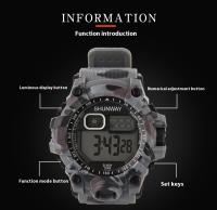 Reloj de Pulsera Electrónico de Moda para Hombres SHUNWAY Impermeable, Luz Nocturna, Deportes al Aire Libre, Camuflaje - details 3
