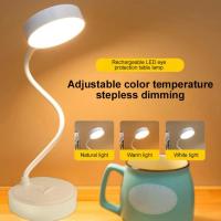 Lámpara LED de mesa recargable por USB, luz ajustable, Flexible, cuello de cisne, protección ocular, lámpara de lectura - details 5
