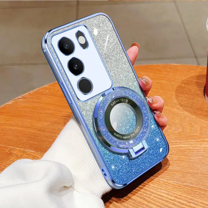 Funda de Teléfono Multifuncional VIVO V29 5G V29Lite V23 Diseño de Cartón con Brillos y Soporte Plegable Y17S Accesorios Electrónicos - 1