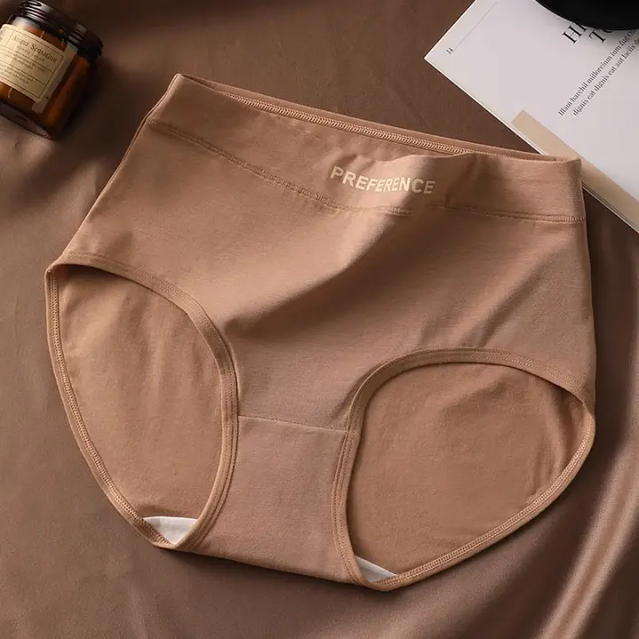 Bragas de Cintura Alta de Algodón Puro Ropa Interior Transpirable para Mujeres Talla Grande - 1