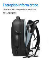 Mochila de negocios para hombre, bolsa de viaje de gran capacidad, almacenamiento multicapa, separación húmeda y seca, capacidad expandible - details 9