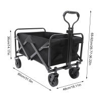 Carrito plegable para playa, carrito con ruedas de goma de 5 "portavasos y 2, mango ajustable, para jardín, 176 libras de capacidad - details 1