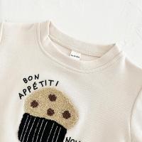 Conjunto de Ropa de Pequeña Niña Abrigo y Pantalones Thick Tracksuit con Bordado de Palomitas - details 3