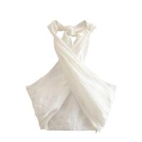 TRAFZA-Top Halter con espalda descubierta para mujer, Tops sexys sin mangas con hombros descubiertos, ropa de calle informal a la moda, verano, Y2k, 2023 - details 7
