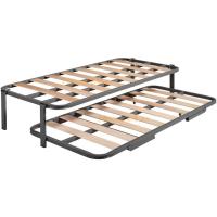 24 Cama Nido con 2 somieres Estructura Reforzada Doble Barra Superior + Patas, Acero, 90x190 cm - details 0