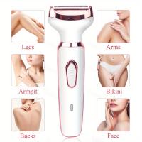 Maquinilla de afeitar eléctrica recargable 4 en 1 para mujer, recortadora de pelo para cara indolora, nariz, cejas, Barba, bigote, brazo, pierna - details 1