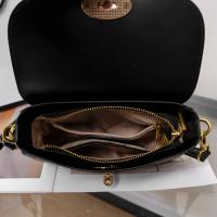Bolso de mano de cuero genuino de grano superior para mujer - Elegante bolso bandolera pequeño con cierre de cremallera, herrajes en tono dorado, uso diario y formal - Disponible en blanco y negro - Bolso de mujer duradero y fácil de limpiar, bolso de cue - details 2