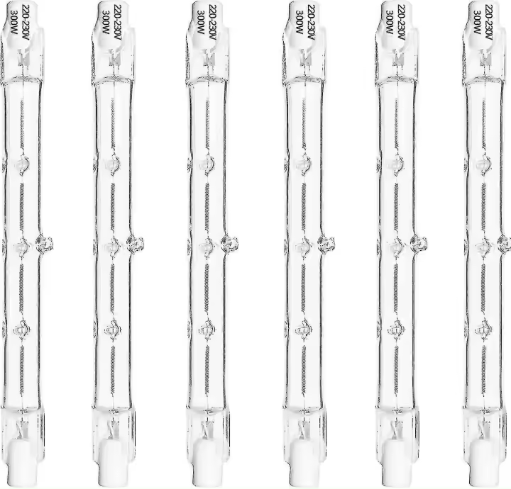 Bombilla de halógeno dimable R7s 6 paquete 118mm Luz cálida blanca Ideal para faro de inundación, luz de seguridad - 1