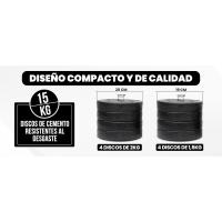 Juego de Mancuernas Ajustables 4 en 1 con Barra Recta de Conexión, Discos