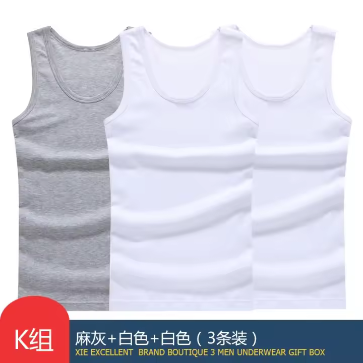 Vestido de gimnasio de moda 3 piezas para hombre sin mangas 100% algodón - 1
