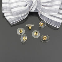 Pendientes de latón y rueda de goma de Color dorado de 18K, tapón trasero de goma, accesorios para hacer joyas Diy de alta calidad para mujer - details 4