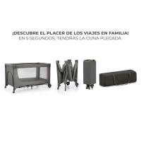 JOY 2 Cuna de viaje 3 en 1 para Bebé de hasta 25 kg, Plegado rápido y fácil, Estantes para pañales