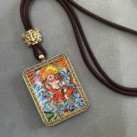 Colgante Thangka no pintado a mano de Dios de la riqueza de cinco vías, punto escénico, mercado nocturno, accesorio para atraer riqueza, recuerdo - details 7