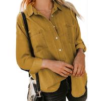 Camisas de manga larga para mujer, camisas informales con cuello vuelto, otoño - details 7