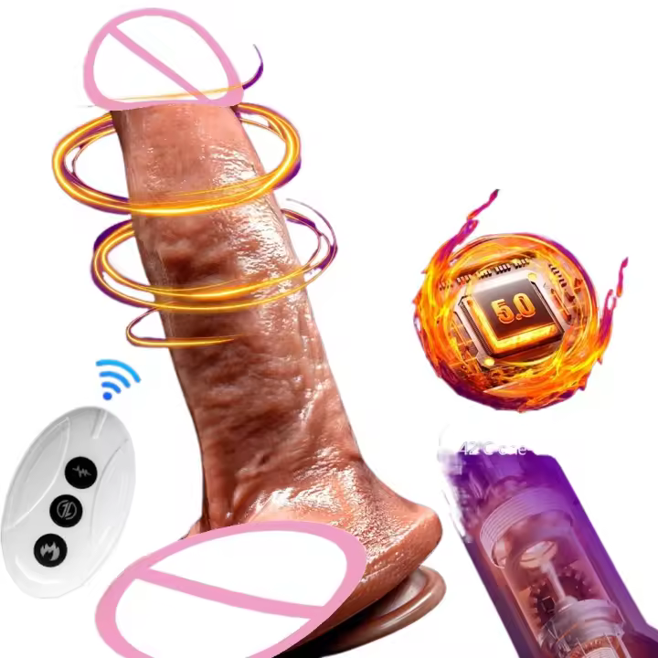 Vibrador Suave Grande Caliente Teléscopico Inalámbrico Realista para Mujeres Hombres 9.4 pulgadas - 1