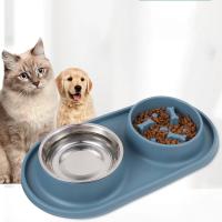 Cuenco de alimentación para mascotas de acero inoxidable, Base de silicona, antilucha Libre, comida para perros y gatos - details 0