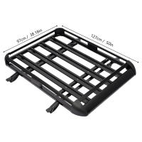 Portaequipajes universal de aluminio, portaequipajes para coches, carga hasta 68 kg, color negro, 127 x 97 cm - details 2