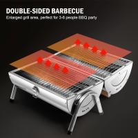 Barbacoa Portátil de Acero Inoxidable 2 en 1 con Patas y Mango Ideal para 4-6 Personas - details 2