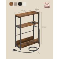 Multienchufe, Mesa Estrecha con 3 Estantes, para Espacios Pequeños con Revistero, para Salón - details 4