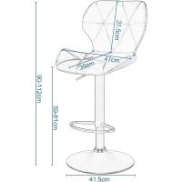 Taburete de Bar de Cuero Sintético Altura Ajustable, Giratorio, Cocina Alto Antracita - details 6