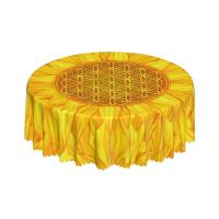 Mantel circular mandala, flor de loto de la vida, impermeable, resistente al aceite, 60 pulgadas, forma geométrica sagrada - details 70