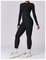 Conjunto de Yoga para Mujeres 2 Piezas Ropa Deportiva Gimnasio Legging Fitness Top Corto de Manga Larga Traje Deportivo Material Exterior Nylon Adecuado para Primavera/Verano - details 13