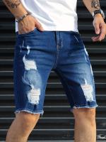 Pantalones Cortos De Mezclilla Rasgados Para Hombre, Pantalones De Mezclilla Desgastados De Estilo informal Para Verano - details 6