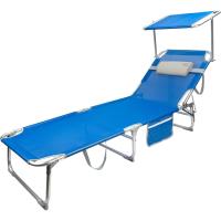 Plegable con Parasol Gris, Antivuelco, Reclinable 3 Posiciones, Material: Acero y textileno, Medidas: 193x53x30cm, Peso máx. soportado 110Kg, Tumbonas Plegables (62288) - details 29