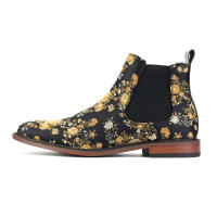 Botas Chelsea florales prensadas bordadas vintage Botas desnudas para hombres - details 3