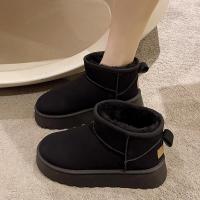 Botas de nieve cortas de felpa para mujer,Zapatos casuales cálidos,Botas Chelsea de ante,Zapatos planos,Invierno - details 3
