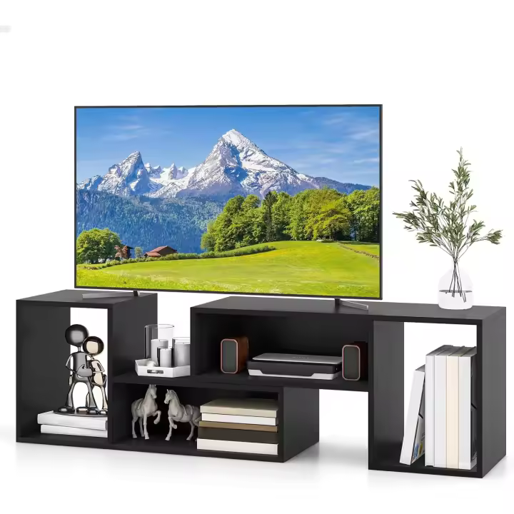 Libre con Estantes Abiertos, para TV hasta 65 Pulgadas, Soporte de TV Multifuncional de Madera, para - 1