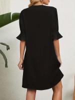 Vestido con Mangas Bordadas Sueltas de 2023 Mayo 4 Cuello en V Moda de Verano para Mujeres de Europa y América - details 4