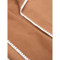 Camiseta de lana de doble cara para mujer, chaqueta cortavientos tejida con solapa de manga larga, holgada, otoño e invierno - details 13