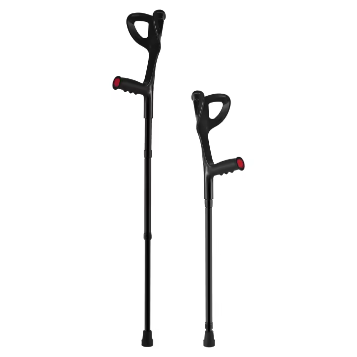 SucceBuy Muletas para antebrazo para adultos, muletas plegables para caminar, altura ajustable de 10 niveles, aluminio ligero con puño abierto para lesiones y cirugía en las piernas, 1 par, 350 libras - 1
